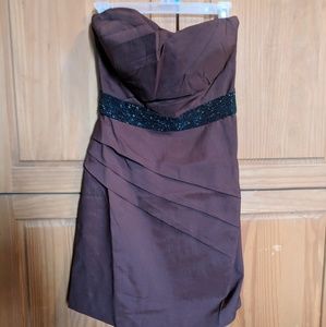 MM Couture Miss Me Brown Cocktail Dress Nwt
